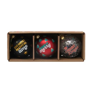 Set de 3 bolas para árbol de Navidad - Make it merry