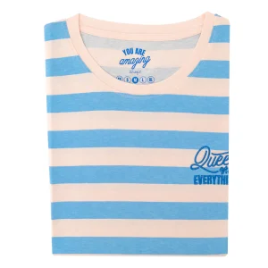 Pink and blue T-shirt with short sleeves S - Queen of everything