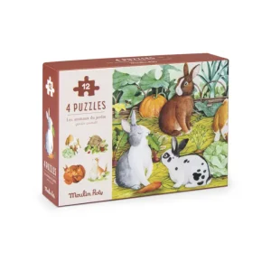 4 mini puzzles ‘Les animaux du jardin’ | MOULIN ROTY