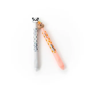 Set de 2 bolígrafos borrables Bo-Bo Click! - Mapache y Capybara