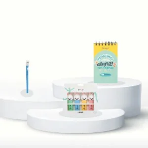 Pack Wonder World – Set de 4 subrayadores + boli con luz + bloc de pegatinas