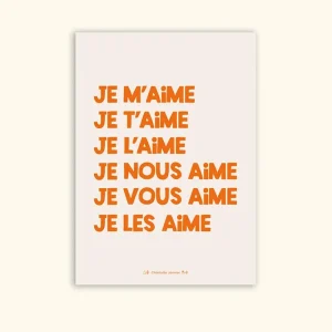 Affiche ‘Je m’aime’ Orange A5 | CHARLOTTE JANVIER