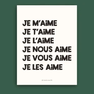 Affiche ‘Je m’aime’ Noir 30x40cm | CHARLOTTE JANVIER