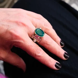 Bague ‘Théa’ Onyx Vert | CANYON