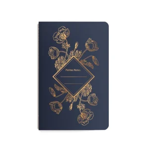 Carnet cousu “Poppy” bleu marine | LES ÉDITIONS DU PAON