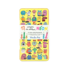 12 crayons de couleurs néon ‘Les Schmouks’ | MOULIN ROTY