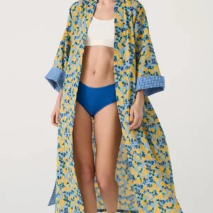 Kimono long ‘Blue Roses’ | LUCAS DU TERTRE
