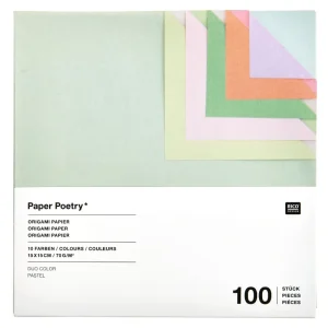 Papier origami ‘Duo Color Pastel’ 100 feuilles 15x15cm | RICO DESIGN
