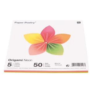Papier origami ‘Néon’ 50 feuilles 15x15cm | RICO DESIGN