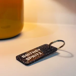 Porte-clés pailleté ‘Britney Spritz’ Noir | PLUS DE LOVE