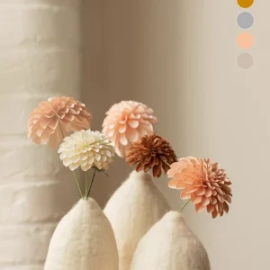 Set 3 cache-vases ‘Clochettes’ en laine feutrée | MUSKHANE