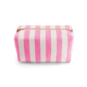 Trousse de toilette ‘Vic’ Rayures Rose fluo | ROSE IN APRIL
